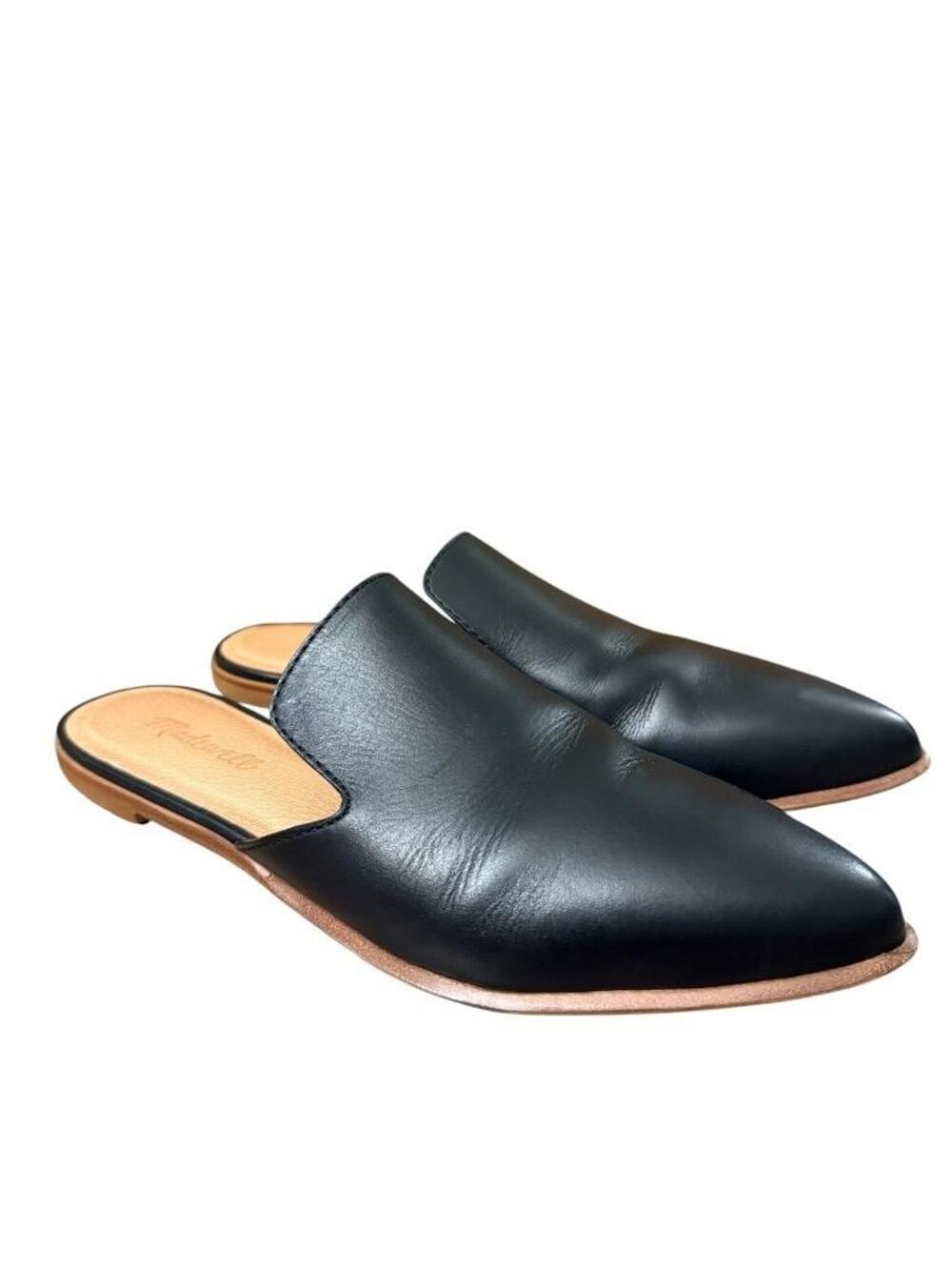 Madewell Black Leather Mule Flat Women size 8.5